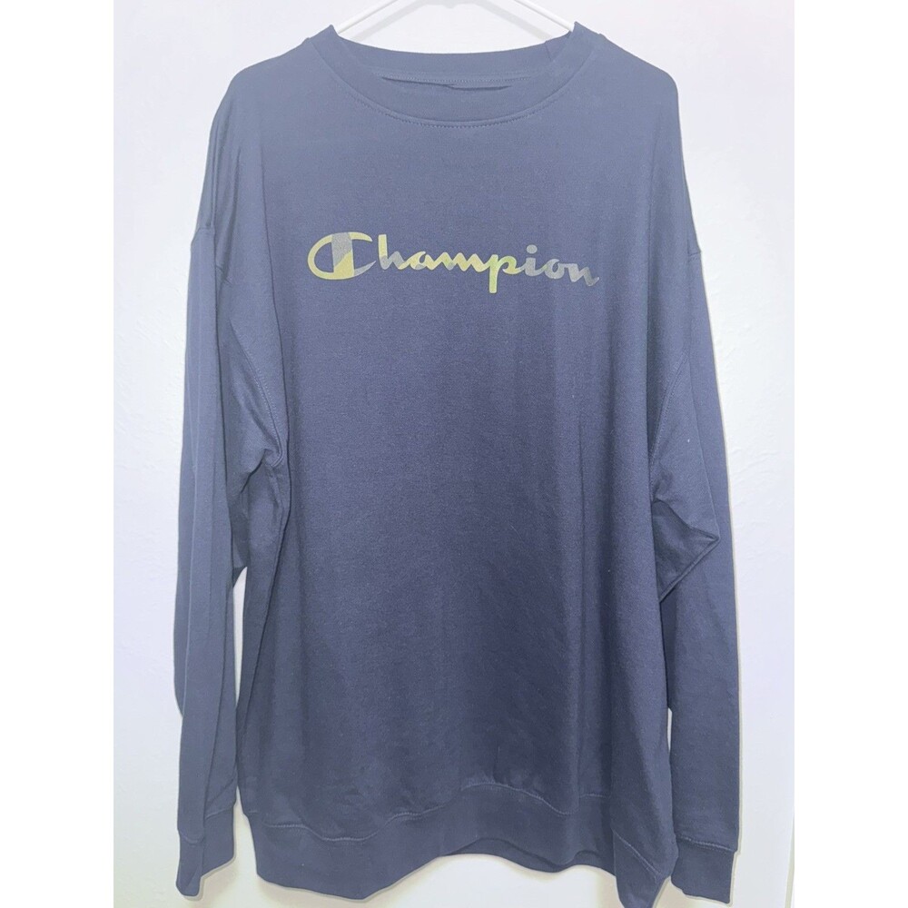 Champion Men’s Crewneck Sweatshirt Navy With Camo Logo 3XL